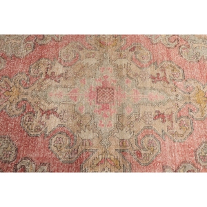 Alfombra Turca con Diseño Geométrico Vintage, Color Rosa, 4.3x7.5 pies (132x228 cm) - Product Image 5