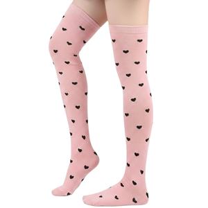 <b>Stockings</b> Valentine's Day Gift Women Heart Thigh High Socks OEM ODM Sexy Romantic <b>Lady</b> Girls Over the Knee Dijital Printed Socks - Product Image 1