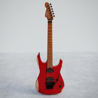 Guitare électrique en acier poli, corps en aulne massif, manche en érable flammé torréfié, tremolo verrouillable Floyd Rose, micro Alnico II