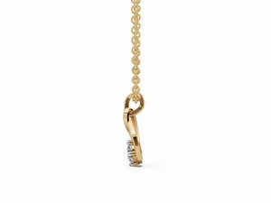 Colgante Solitario de Diamante Cultivado en Laboratorio Eterna Curve de 0.170 Quilates, Corte Brillante Redondo, 1 Pieza, Oro Amarillo, Rosa o Blanco de 9K, 14K o 18K - Product Image 2