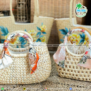 Producto de Venta caliente Bolsa de cesta de jacinto de agua: hecha a mano y duradera para el aspecto de playa vintage - Product Image 6