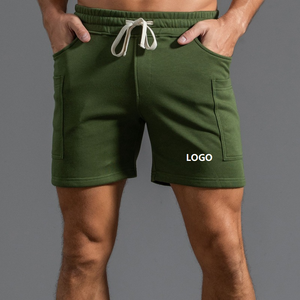 Pantalones cortos de Fitness con logotipo personalizado 80% ropa deportiva de algodón transpirable pierna sentadillas correr hombres ropa de entrenamiento gimnasio pantalones cortos DDP envío - Product Image 1