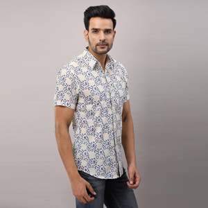 Men's Casual Blue <b>Button</b>-Up Dress <b>Shirt</b> 100% Cotton Poplin Breathable Sizes XL and 6XL Available - Product Image 4