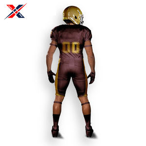 ชุดกีฬาอเมริกันฟุตบอลชุดสั้นพิมพ์ลายถ่ายเทความร้อนออกแบบโลโก้ตามสั่งระบายอากาศได้ดี100% โพลีเอสเตอร์ - Product Image 3