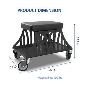 Heavy Duty Garage Mechanic Padded Rolling Stool with Wheels 400lb Load Workshop Creeper Seat with Swivel Casters GAPGAR020 - Product Image 4
