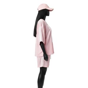 Conjunto Corto de Malla de Poliéster Premium para Mujer, 180 GSM, Ligero, Transpirable, con Logotipo Personalizado, Conjuntos de Mujer 100% Algodón - Product Image 3