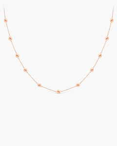 Elegante y delicado collar de cuentas de oro blanco sólido-amarillo-rosa 10K 14K 18K cadena ajustable para mujeres-niñas regalo perfecto-DS0230 - Product Image 1