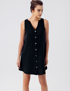 Ropa de salón personalizada, camisón sin mangas, ropa de dormir para mujer, muselina, ropa de casa, cuello en V, vestido de maternidad, tirantes finos, negro - Product Image 4