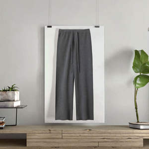 Pantalon de jogging décontracté pour homme, taille mi-haute, cordon de serrage, 100% coton, poids moyen, vêtements de rue d'automne, hip-hop - Product Image 2