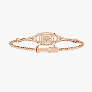 Pulsera de tenis para mujer de alta calidad recién llegada, Diamante de corte redondo de moissanita de oro rosa de 10K - Product Image 2