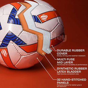 WEMBLEY SPORTS GEAR Balón de Fútbol para Entrenamiento en Exteriores - Alta Calidad, Ecológico, Superventas, Personalizable con Logotipo/Color/Diseño - Product Image 6