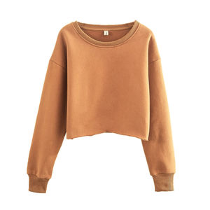 Qualité supérieure personnalisée femmes coton sweats Streetwear sweats brodés col rond recadrée femmes 2026 - Product Image 4