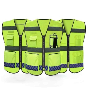 Gilet <span class=keywords><strong>di</strong></span> sicurezza sul lavoro stradale con Mesh traspirante e strisce riflettenti per la visibilità notturna - Product Image 3