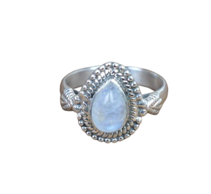 Anillo clásico de estilo bohemio, joyería para mujer, joyería de plata de ley 925, piedra lunar, piedra preciosa, anillo hecho a mano, regalo para el amor - Product Image 1