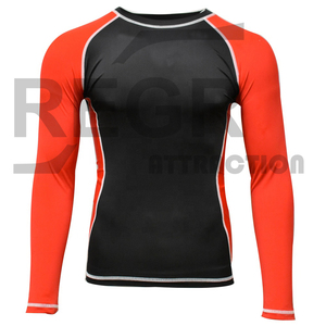 Custom Sublimated Compression Gym Shirts Long Sleeve BJJ Rashguard MMA <b>Mens</b> Rash Guard - Product Image 1