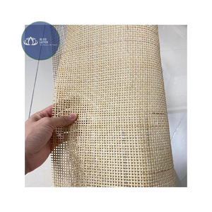 MÁS VENDIDO Lámina de Mimbre de Ratán Sostenible de Alta Resistencia con Patrón Diagonal Loto Azul - Product Image 1