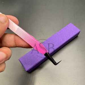 แหนบต่อขนตามืออาชีพบูตแบบบาง90องศาทำจากสเตนเลสปลายแหลมตามสั่งสีชมพูแบบไล่เฉดสี - Product Image 4