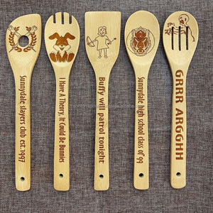 Couverts jetables biodégradables cuillère en bois logo personnalisé cuillère en bois logo impression numérique pour la fête - Product Image 3