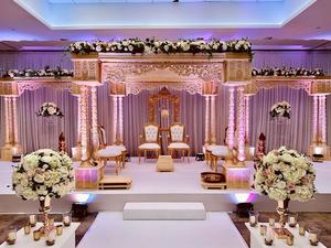 Estilo abierto Bollywood Pilar Boda Mandap Blanco Pulido Estilo abierto Bollywood Mandap en EE. UU. Grand Maharani Boda Mandap Dec - Product Image 6