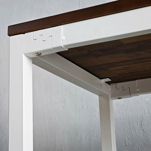 Uconcept HBWD021 120x60cm Acacia Wood and Bamboo <b>Desk</b> with Wooden Legs <b>Portable</b> Assembly Required for Home Office or Hotel Use - Product Image 4
