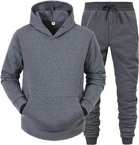 Trajes para correr de excelente calidad, 1 Jersey de bolsillo con capucha y pantalones de chándal, conjunto de 2 piezas para hombre, chándal informal de algodón 100% - Product Image 1