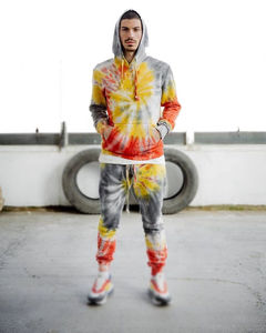 Conception personnalisée Hommes Tie Dye Survêtements de couleur unie tricoté vêtements avec des techniques de broderie pour une utilisation en extérieur à bas quantité minimale de commande - Product Image 5