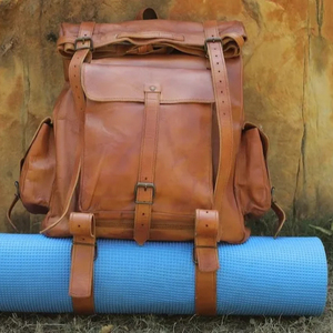 CLC fait à la main grand Vintage marron en cuir véritable mode unisexe Sport Trekking Duffle voyage sac à dos Logo personnalisé nuit - Product Image 1