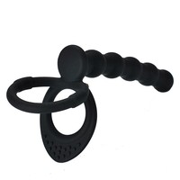 Anneau pénien en silicone pour couples, perles anales, jouets sexuels, étanche IPX7, BDSM, double pénétration, masseur de prostate, 8 perles, périnée