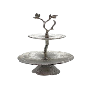 Soporte de aluminio para pasteles y dulces de 2 niveles, soporte para servir chocolates de forma redonda de la mejor calidad a un precio asequible - Product Image 1