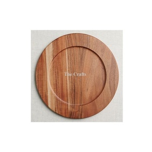 Ensemble de deux plaques de chargeur de différentes tailles avec plaque de dessous en bois de qualité supérieure pour accessoires de table - Product Image 4
