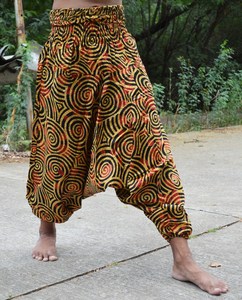 Pantalon sarouel en coton pour hommes et femmes, pantalon décontracté à taille élastique pour la plage, pantalon yoga bohème hippie afghan, Tro grande taille - Product Image 4