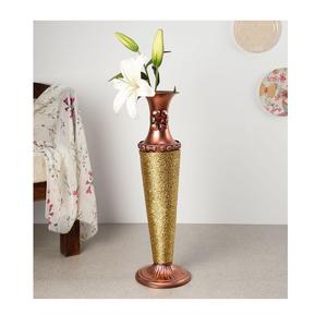 Vase contemporain élégant en métal et en verre Pièce décorative de table murale polyvalente pour la maison ou le bureau Design moderne - Product Image 1