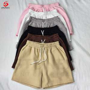Short de survêtement en molleton taille haute multicolore pour femmes de haute qualité pour les sports d'été fourniture en gros décoration avec logo personnalisé - Product Image 4