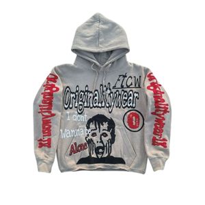 Sudaderas de invierno de algodón 100% pesado para hombre con Sudadera con capucha y sudadera con estampado de logotipo personalizado - Product Image 5