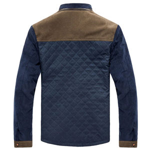 Chaqueta universitaria ajustada informal personalizada para hombre, abrigo cortavientos con cuello levantado y botones, chaqueta Bomber de tela de lona para hombre - Product Image 2