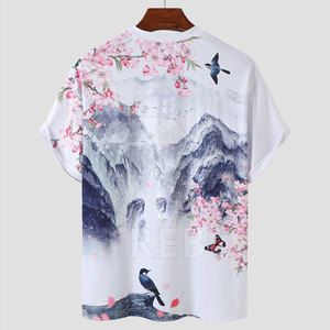 2025 camisetas de poliéster/algodón transpirables informales personalizadas para hombres, ropa de calle con estampado de sublimación personalizable - Product Image 2