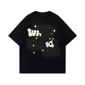 T-shirts en coton 100% à prix imbattable, impression en relief, design personnalisé, manches courtes, grandes tailles, fabriqués au Pakistan, impression en relief - Product Image 3