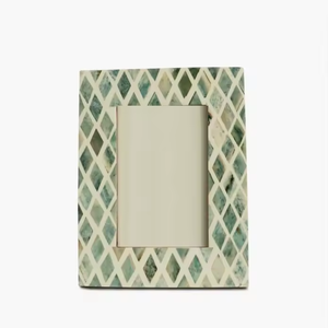 Cadre photo en bois en laiton et résine avec incrustation d'os de corne de qualité export classique, décoration d'intérieur, articles cadeaux pour le salon - Product Image 3