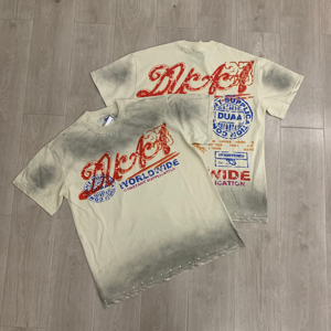 Camiseta DUAA SS Nueva Más Vendida, con Pedrería, Estilo Vintage, Perforada, Transpirable, de Algodón Puro, de Manga Corta - Product Image 2