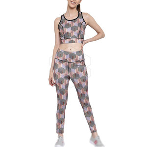 Conjunto de yoga para mujer Ropa de fitness de secado rápido Hecho de Spandex Poliéster Patrón sólido Tallas grandes Característica Precio - Product Image 1