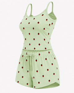 Women's Solid Casual Sleeveless Above Knees 2-Piece Pajama Set Daily Wear Comfortable Custom Logo And Design Reasonable Price - Product Image 6