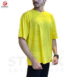 Camiseta de lujo para hombre, nuevo diseño, Jersey de algodón pesado, ajuste holgado con poco hombro caído, Cuadrado y logotipo personalizado de gran tamaño - Product Image 5