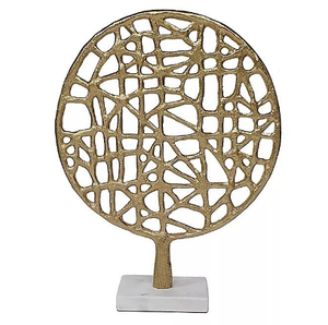 Objetos Decorativos de Mesa Redondos de Metal con Acabado Dorado, Arte Minimalista, Decoración, Adorno de Metal, Base Metálica - Product Image 1