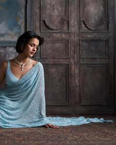 คอลเลกชันคุณภาพสูงผ้าส่าหรีและเสื้อเบลาส์หนา5มม. และ3มม. งานปักลำดับ khichdi - Product Image 2