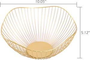 Hot Vantage Modern Fancy Luxury Premium Metal Round Shape Fruit Bowl Design élégant en maille pour la décoration de la maison et l'utilisation de la cuisine - Product Image 5