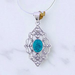 Elegante colgante de turquesa en plata de ley 925 Joyas de plata 925 - Product Image 2