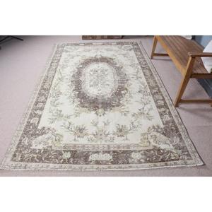 พรมตุรกีขนาด 5.5x8.9 ฟุต พรมวินเทจขนาดใหญ่ พรมขอบสีน้ำตาล - Product Image 3