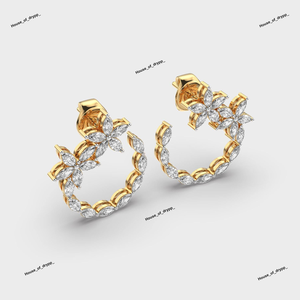 Boucles d'oreilles élégantes en diamant moissanite glacé VVS avec un design rond en finition argent pour femmes - Product Image 4