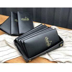 Nuevo Diseño, Porta Recibos Retro Hecho a Mano, Personalizado para Restaurante, Presentador de Comandas de Cuero Genuino Negro CROSS FAB - Product Image 1