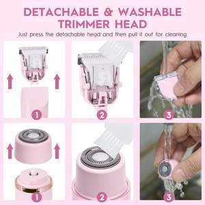 Recortadora de Vello Corporal y Facial Inalámbrica de Doble Cabezal para Mujer, Resistente al Agua IPX7, Uso en Seco/Húmedo, Afeitadora Rápida y Fácil para Bikini y Zona Íntima - Product Image 5